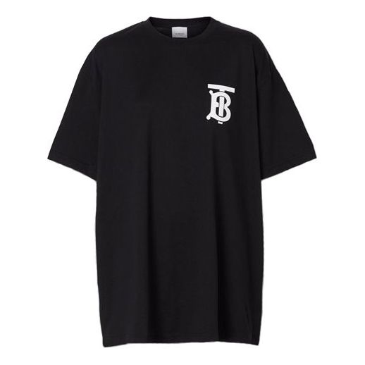 

Футболка (WMNS) Burberry Monogram Motif Cotton Oversized in Black, черный