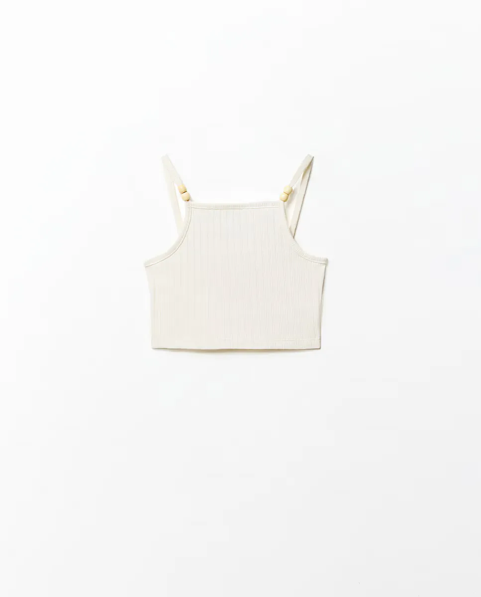 

Топ в рубчик на бретелях Sfera, цвет Crudo