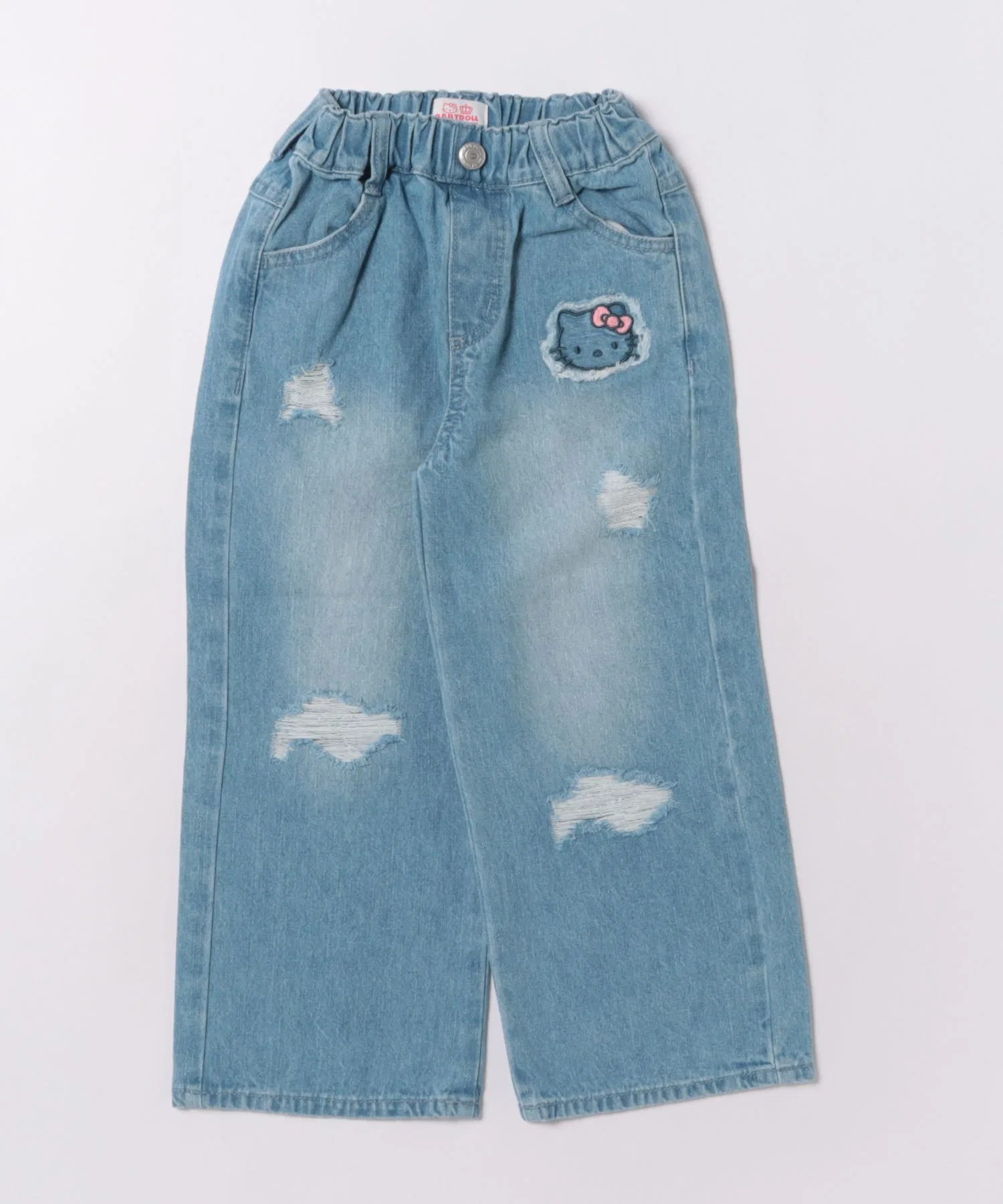 Длинные джинсы Sanrio с эффектом потертости 1559K