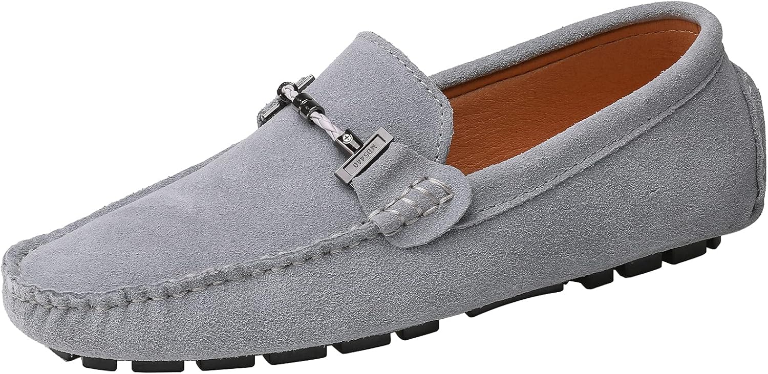

Мужские лоферы из замши на плоской подошве, слипоны, повседневные мокасины Yldsgs, серый