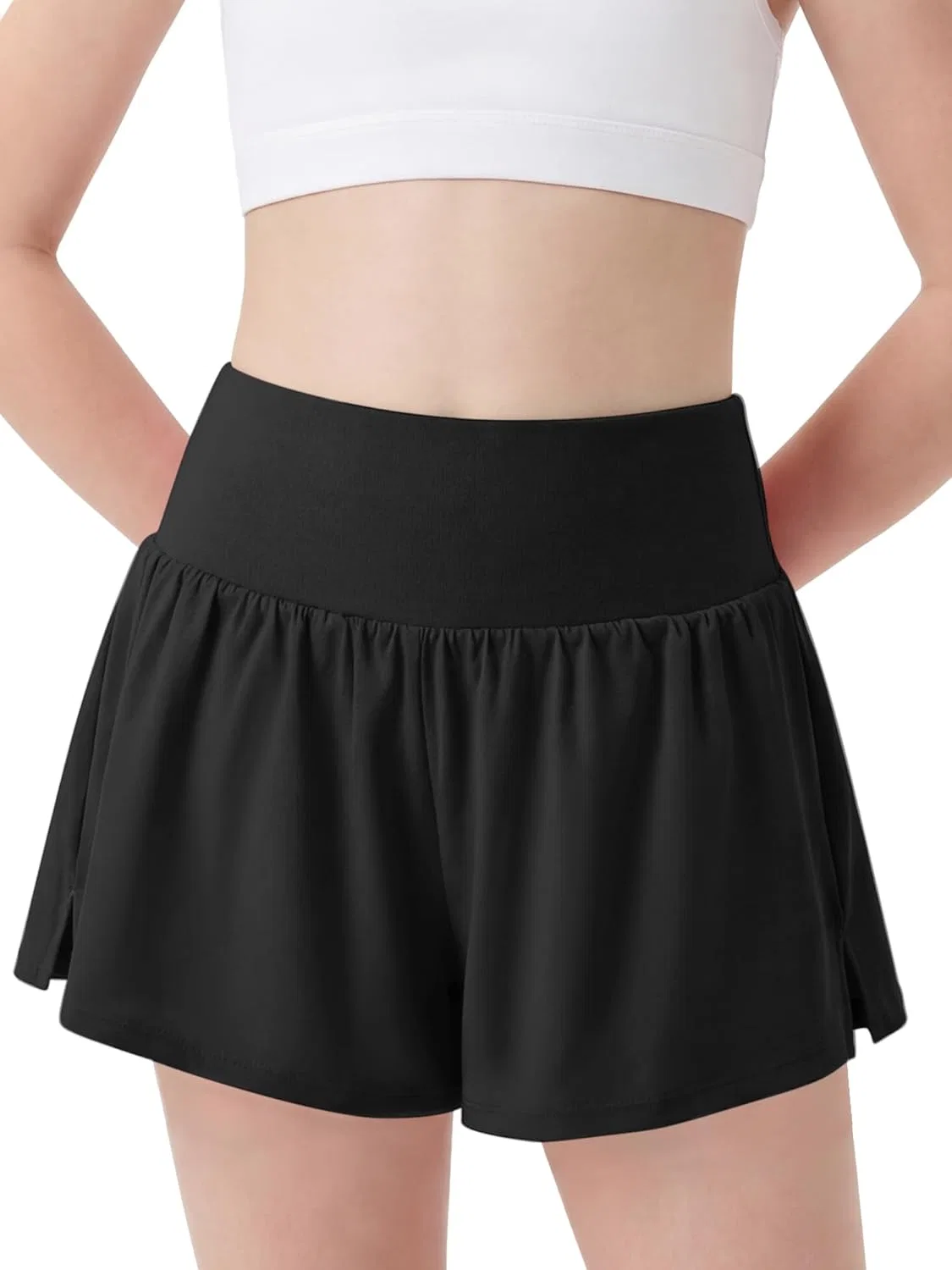 Шорты для девочек Athletic 2 в 1 Butterfly с карманами Stelle, Black
