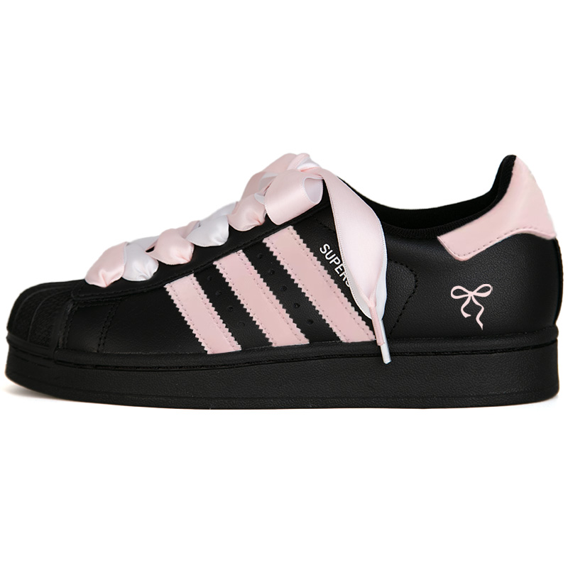 

Superstar 2 Roselle устойчивые к истиранию дышащие низкие детские скейтбординг кроссовки white unisex Adidas Originals, черный