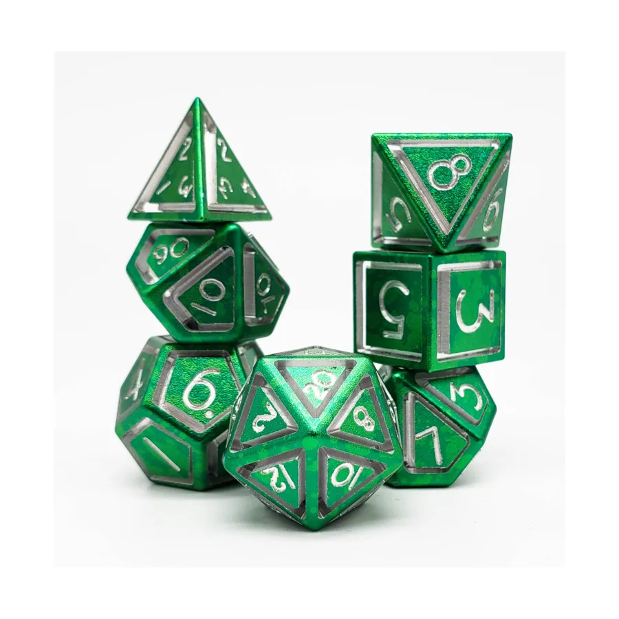 

Полиэтиленовый комплект с одинарной клеткой - зеленый (7), Aluminium Caged Dice