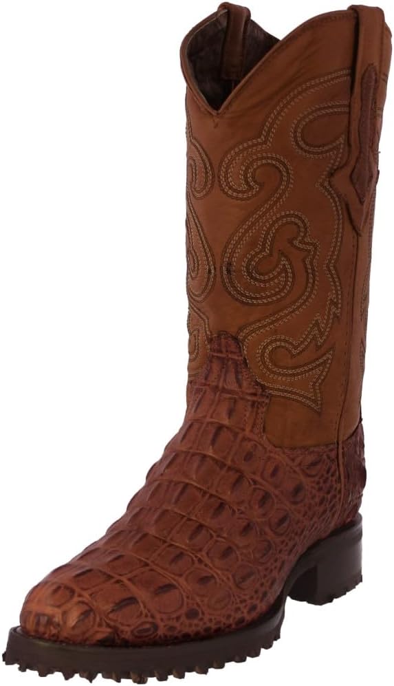 

Мужские профессиональные ковбойские мотоциклетные ботинки из коньячной кожи с отделкой под крокодила и круглым носком Cowboy Professional, Cognac