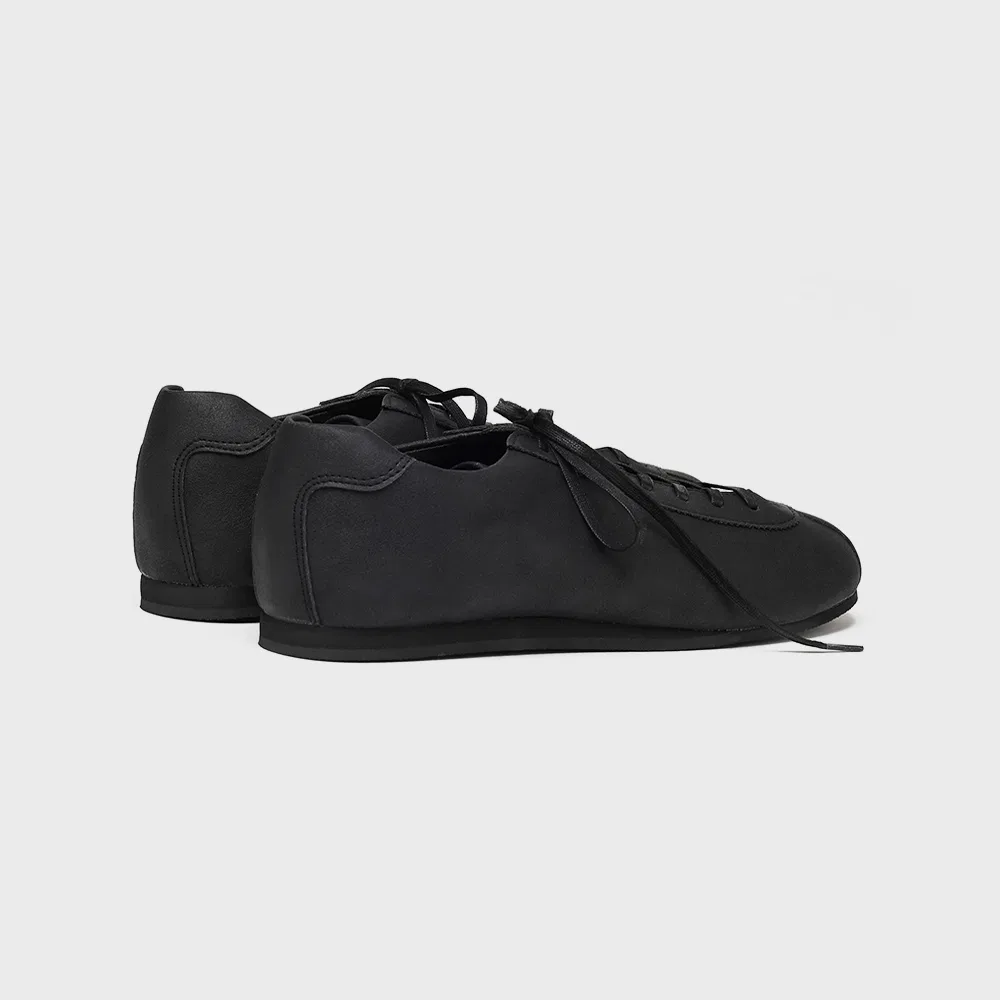 Унисекс чёрные низкие ретро-кеды Second.A_Unisex Daily Sneakers из нубука от Firenze.A — фото 4
