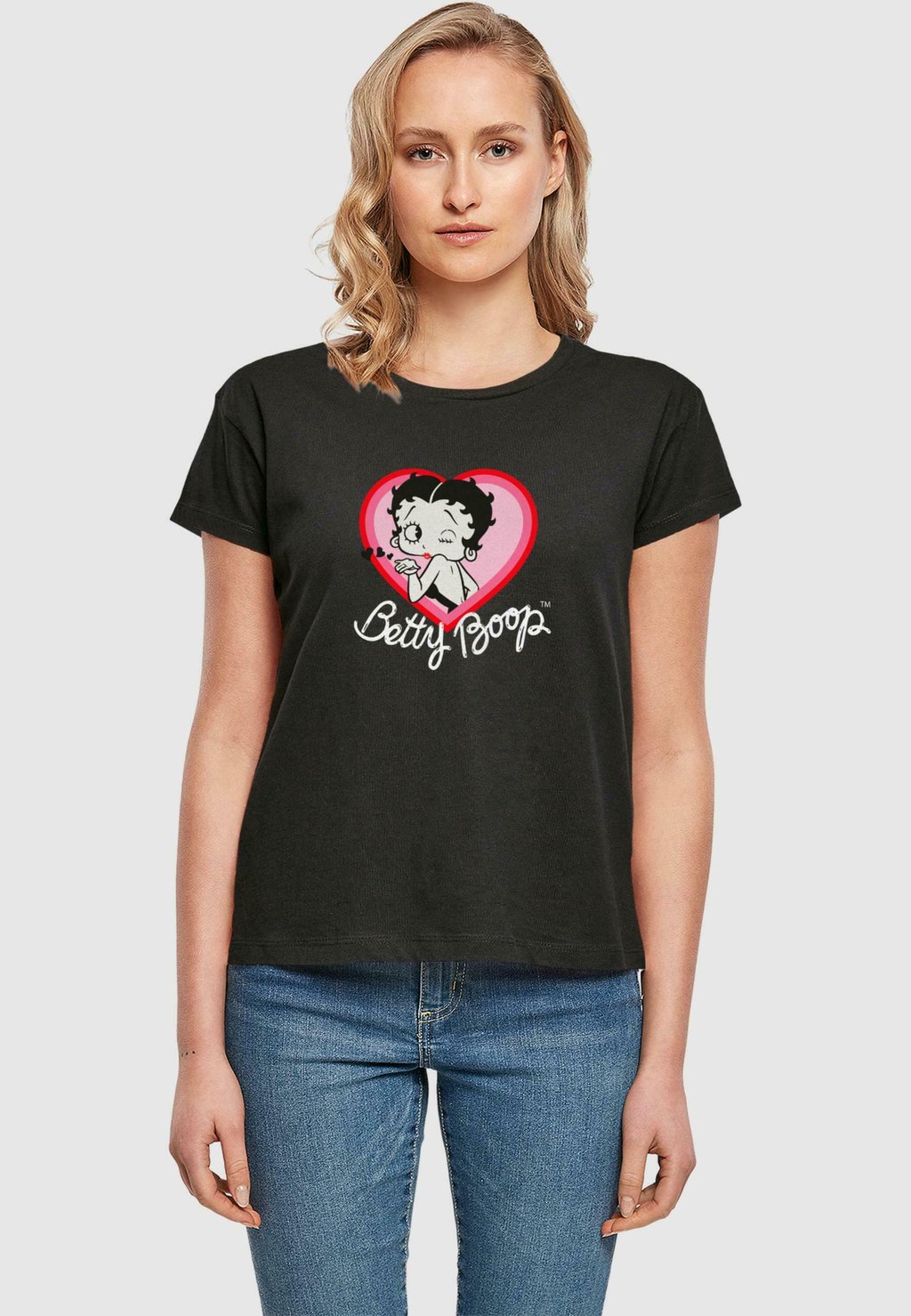 

Футболка с принтом BETTY BOOP - 'BLOW A KISS' BOX TEE Merchcode, черный