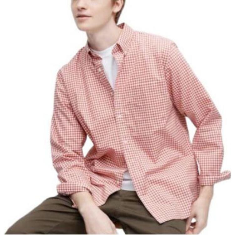Рубашка унисекс оникс красный Uniqlo, красный — фото 2