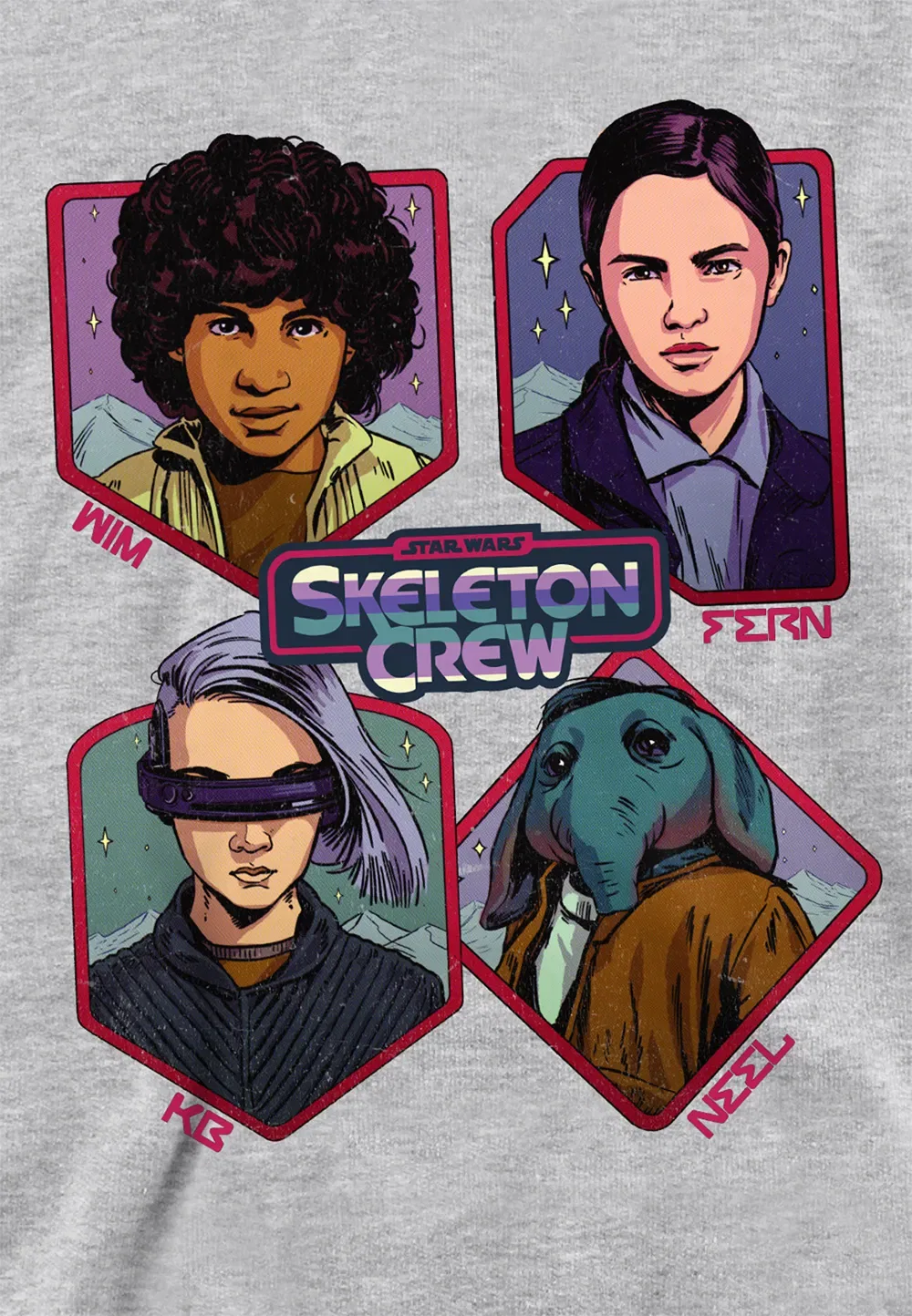 Детская толстовка Star Wars Skeleton Crew Disney, серый — фото 2