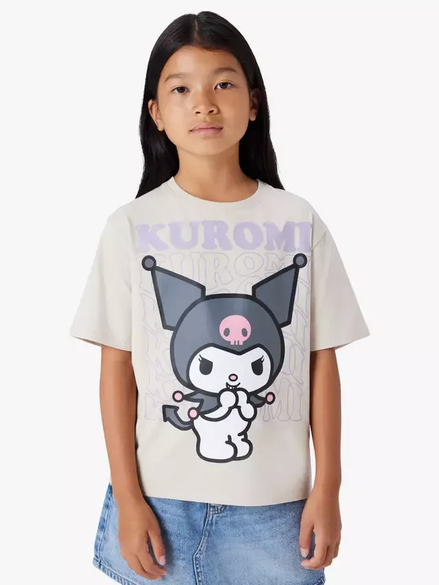 Детская футболка с коротким рукавом Kuromi, цвет пемзы NAME IT