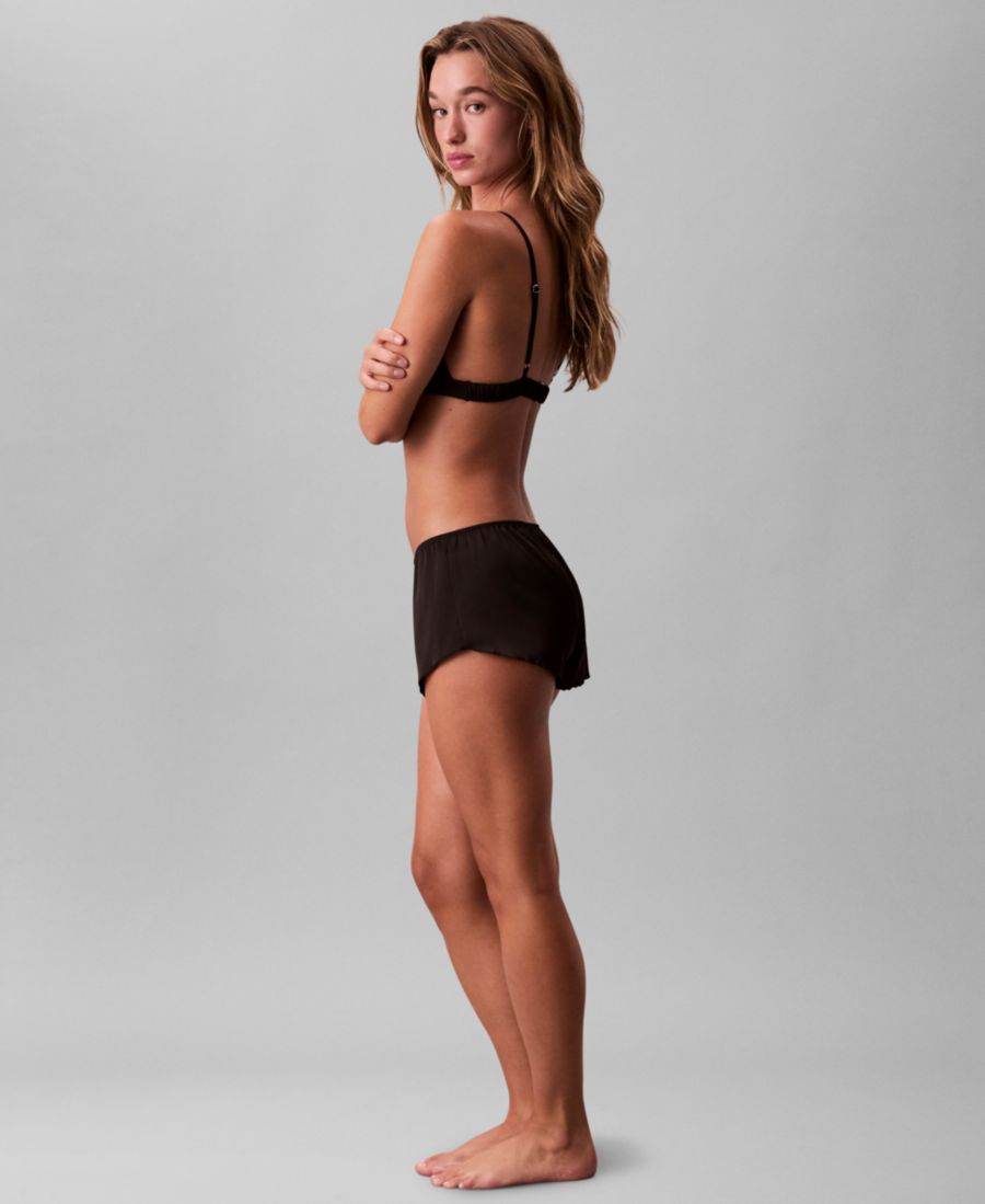 Женские атласные шорты для танцев Signature Satin Tap Shorts QF8395 Calvin Klein, Black Satin — фото 2