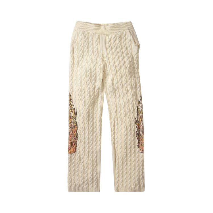 

Брюки Who Decides War Flame Glass Cable Knit Lounge Pants 'Cream', кремовый
