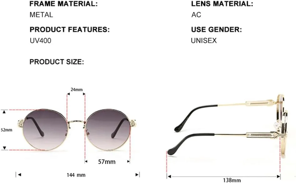 

Ретро круглые солнцезащитные очки для женщин и мужчин, винтажные солнцезащитные очки с защитой от УФ-излучения UV400 для активного отдыха generic, Pink Tea