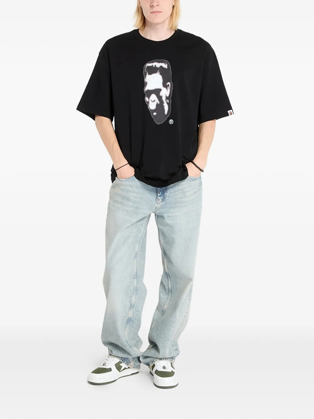 Футболка свободного кроя A Bathing Ape, черный — фото 2