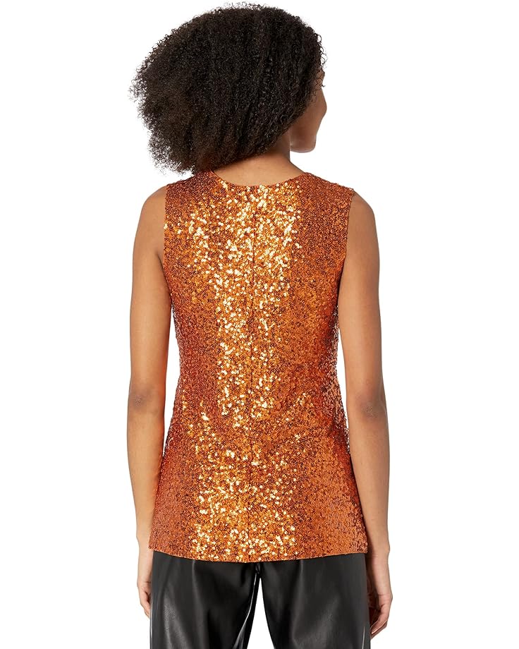 

Топ Norma Kamali Overlapping Sequin Sleeveless Swing Top, бронзовый