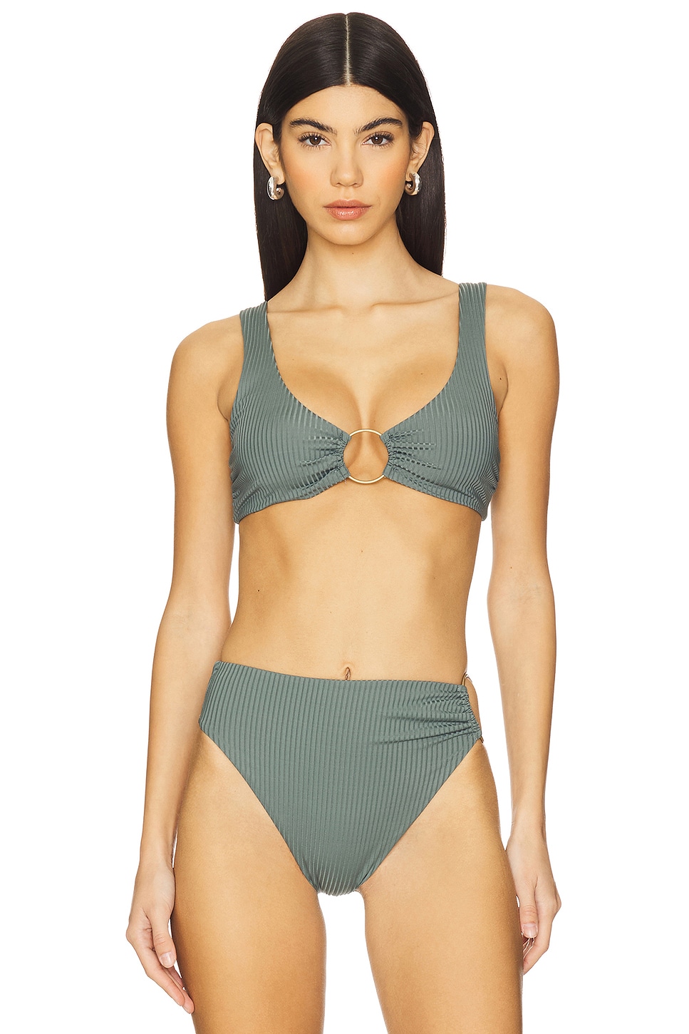 

Топ бикини Skylar в морской зелёной эко-вельвете Vitamin A, sea green ecorib