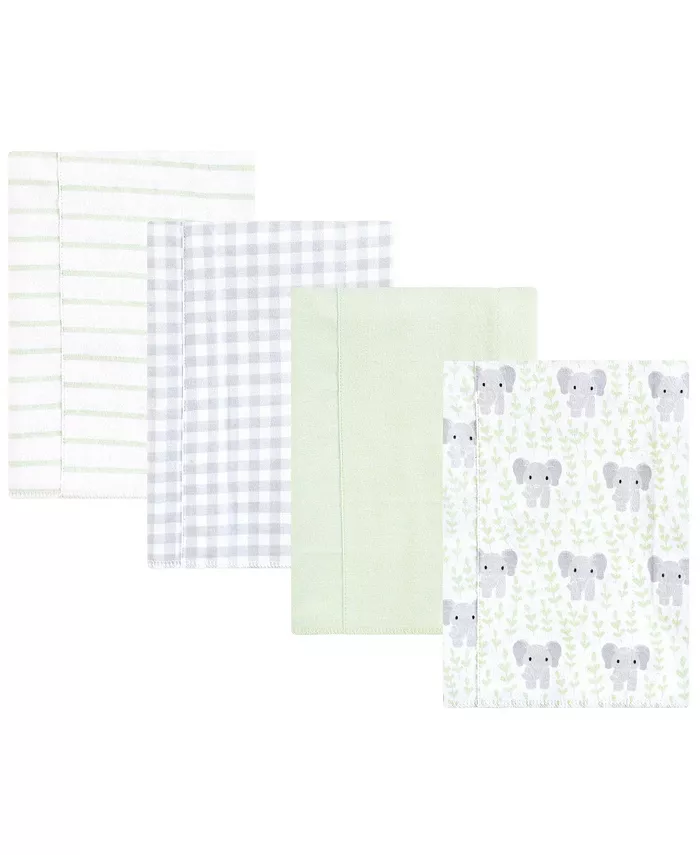 

Унисекс Gentle 4-Pack хлопково-полиэстер фланелевые слюнявчики для малышей Hudson Baby, зеленый