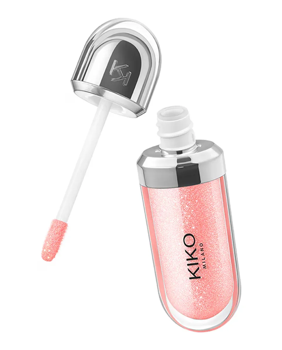Увлажняющий блеск для губ 3D эффект Hydra Lipgloss Kiko Milano, 04 Pearly Peach Rose — фото 4
