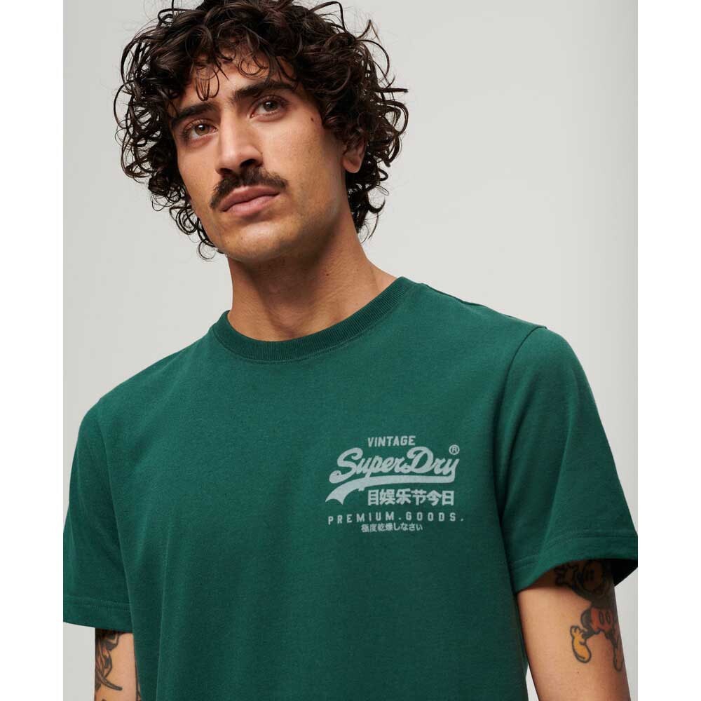Футболка с коротким рукавом Superdry Classic Vintage Logo Heritage, зеленый — фото 3