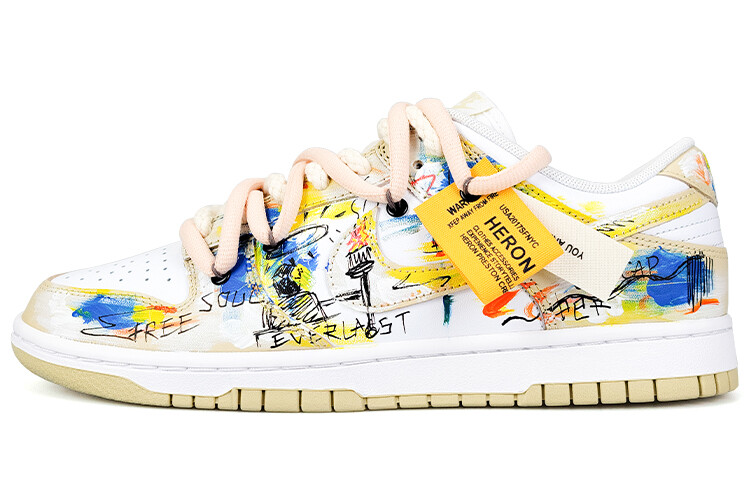 

Кроссовки Nike Dunk Skateboard Shoes Men Low-Top White/meter/black/blue/yellow