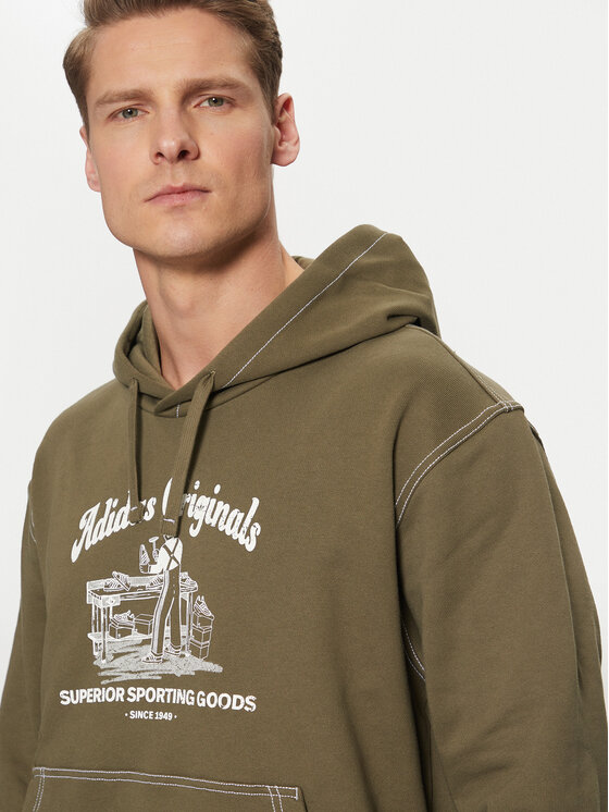 Свободный крой толстовка Wabash JP4482 Adidas, зеленый — фото 4