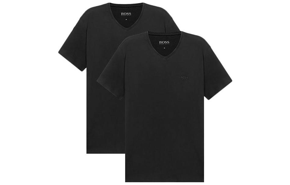 

Футболки мужские 2 штуки черные HUGO BOSS