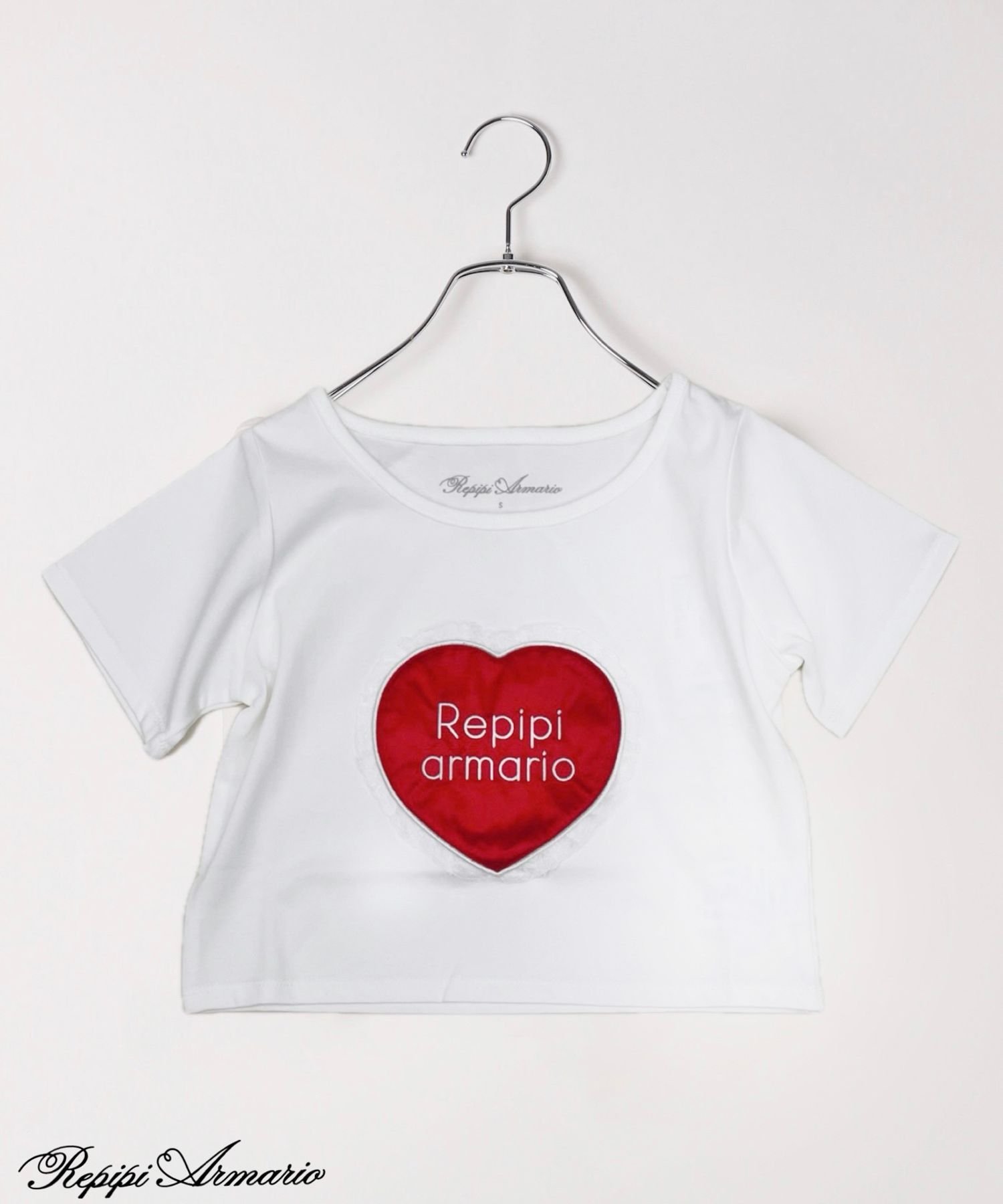 Футболка с оборкой в форме сердца Repipi armario, White 05