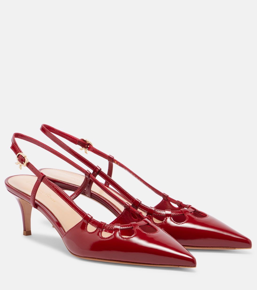 Туфли-лодочки Eloise 55 из лакированной кожи с открытой пяткой Gianvito Rossi, Rouge