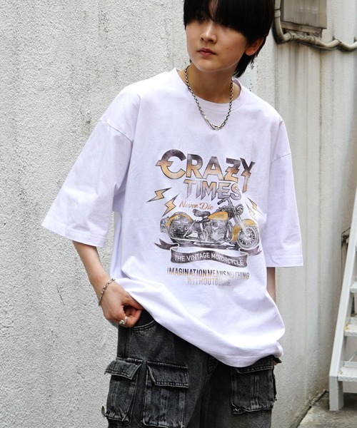 

Confirm Футболка унисекс, винтажный принт, пигментная обработка, американский стиль casual, белый