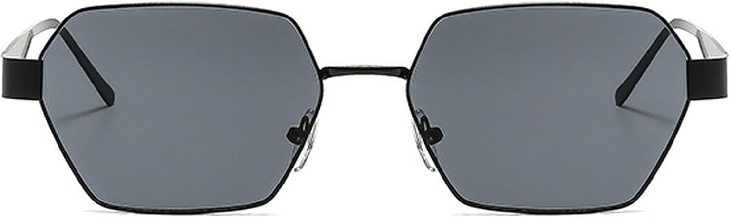 

Квадратные солнцезащитные очки для женщин, модные черные солнцезащитные очки цвета шампанского, мужские солнцезащитные очки в металлической оправе, трендовые очки неправильной формы mincl, Black