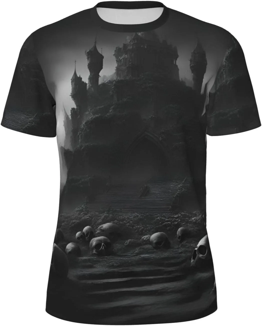 

Футболка мужская летняя с принтом Black and White Skulls 1, легкая и дышащая SDFHU