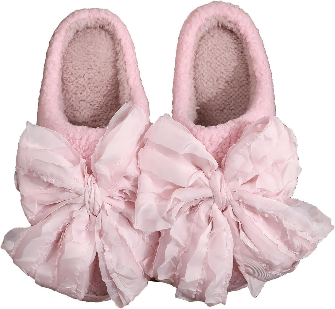 

Женские и мужские домашние тапочки с эффектом памяти, мягкие, без шнурков, противоскользящие, пушистые, для дома и улицы Edobao, розовый