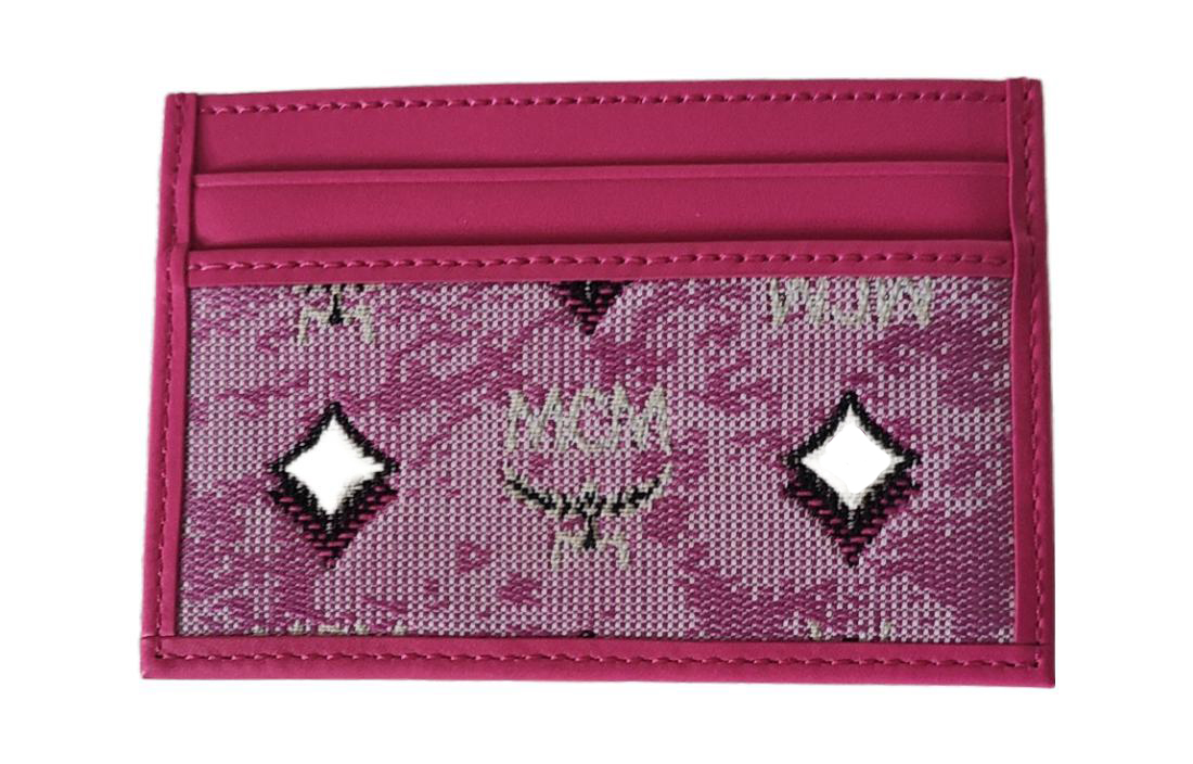 

Кардхолдер MCM Mini Женский Розовый из Жаккардовой Ткани с Отделкой из Наппа