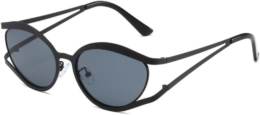 

Ретро-солнцезащитные очки в форме «кошачий глаз» с полой металлической оправой для женщин и мужчин с защитой от УФ-излучения UV400. Солнцезащитные очки для вождения LANGSER, Black Gray