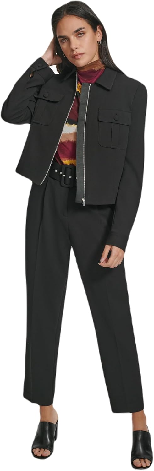 Женское платье-куртка Calvin Klein с застежкой-молнией спереди, Black