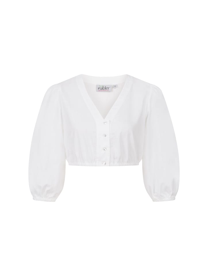 

Блузка дирндль с длинными рукавами Вера белого цвета Nübler