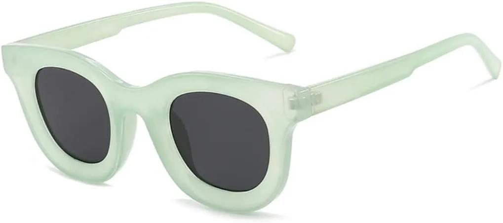 

Солнцезащитные очки с защитой UV400 | Маленькая круглая оправа | Для женщин и мужчин | Для занятий спортом на открытом воздухе и вождения DSVIGF, Jelly Green Gray