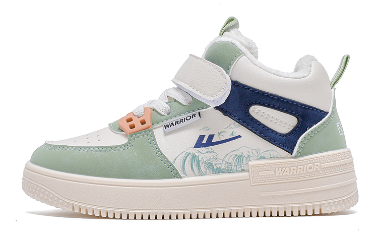 

Warrior Balanced Износостойкие Низкие Детские Скейтбординг Кроссовки, Светло-зеленый/бежевый/синий