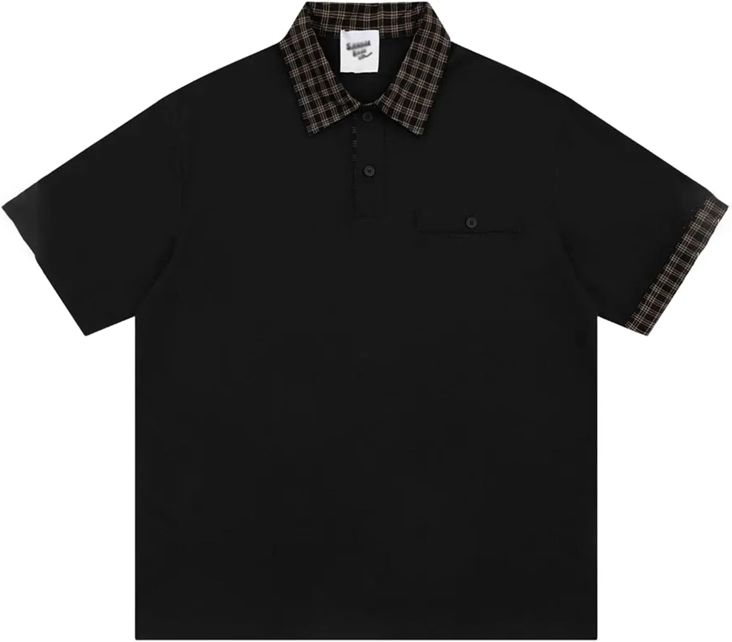 Повседневная мужская рубашка-поло с воротником, быстросохнущая, Black
