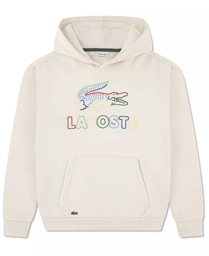 

Бойс 8-20 худи с вышитым логотипом Lacoste, слоновая кость/кремовый