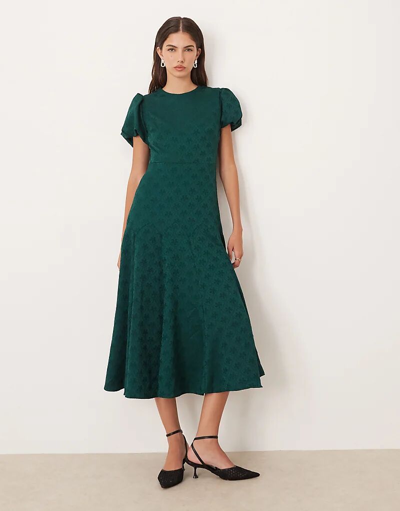 

Платье миди Sister Jane из жаккарда годе изумрудно-зеленого цвета