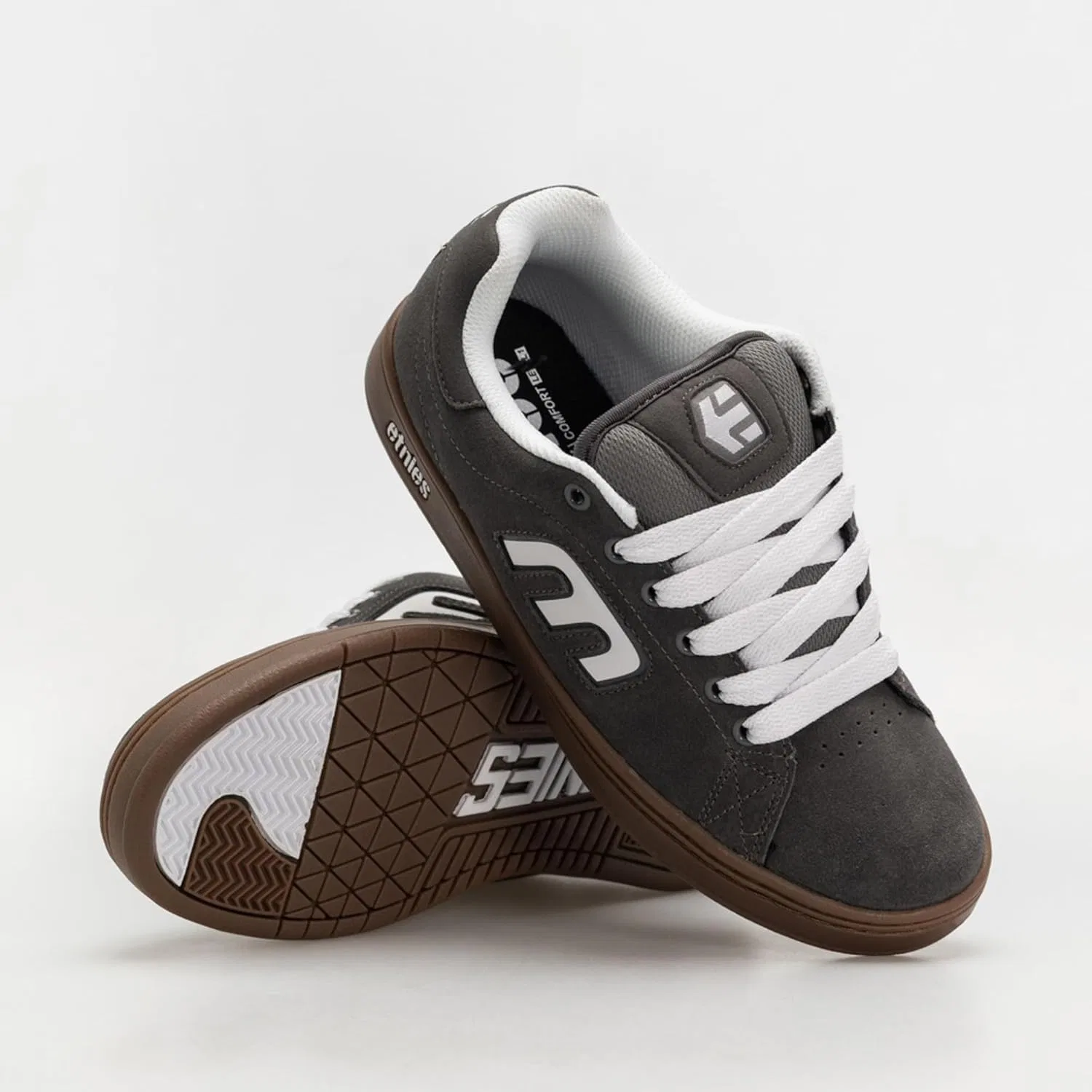 Мужские скейтбордистские кроссовки Etnies Callicut, Grey White Gum — фото 2