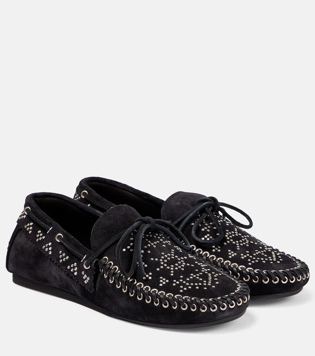 Замшевые мокасины Freen с декором Isabel Marant, Faded Black