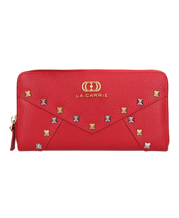 

Легкомысленный большой кожаный кошелек La Carrie, красный