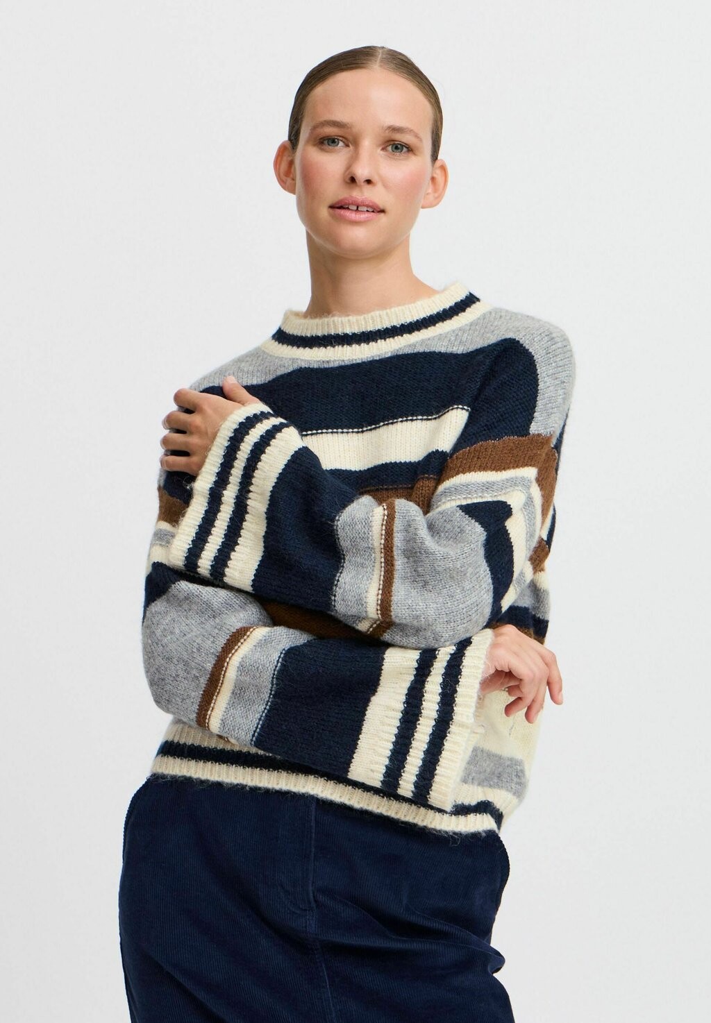 

Джемпер SANA STRIPED b.young, серый