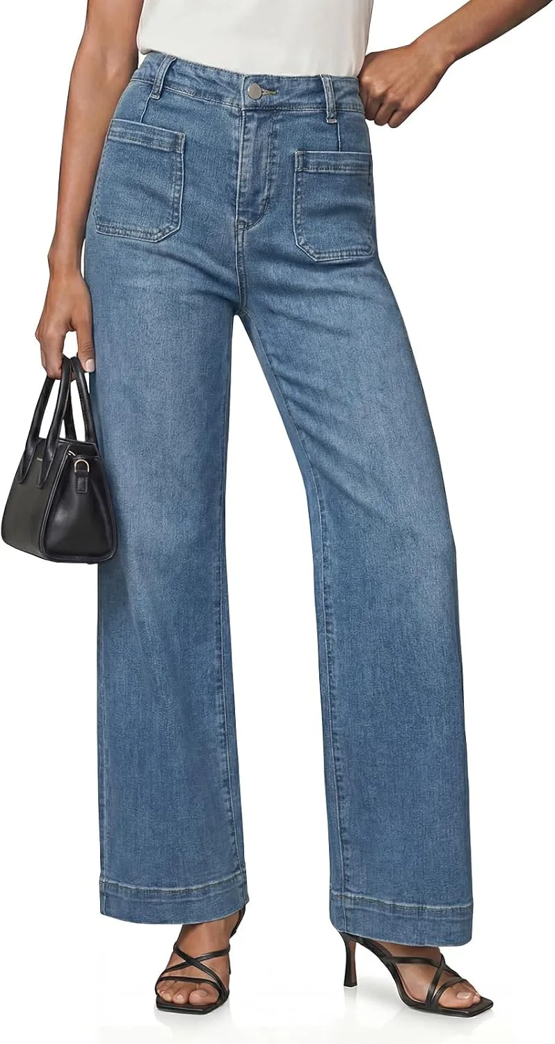 

Cicy Bell джинсы для женщин прямые широкие с высокой посадкой