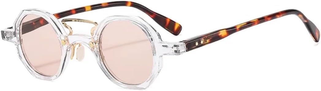 

Винтажные маленькие круглые женские солнцезащитные очки с прозрачными линзами цвета океана, защита от УФ-излучения UV400, мужские очки с заклепками UATXTAU, Transparency