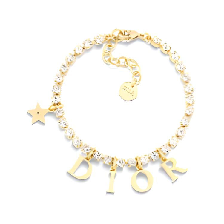 

DIOR Золотой металлический браслет для женщин
