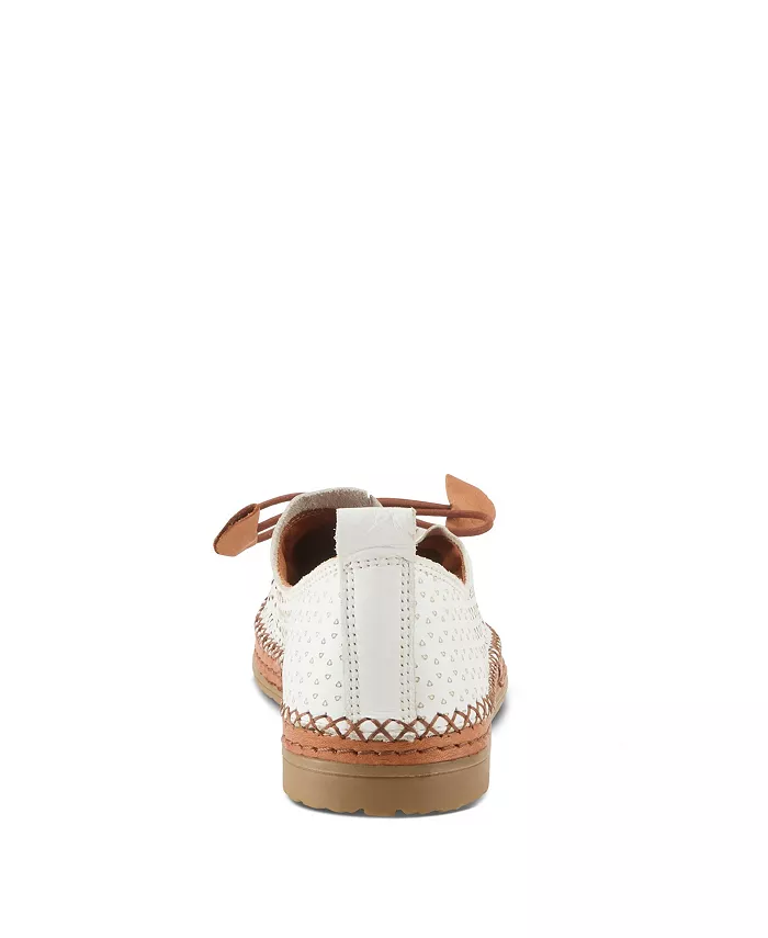 Туфли-лодочки BERNA-PERF из перфорированной кожи с эластичными шнурками Spring Step, белый — фото 4