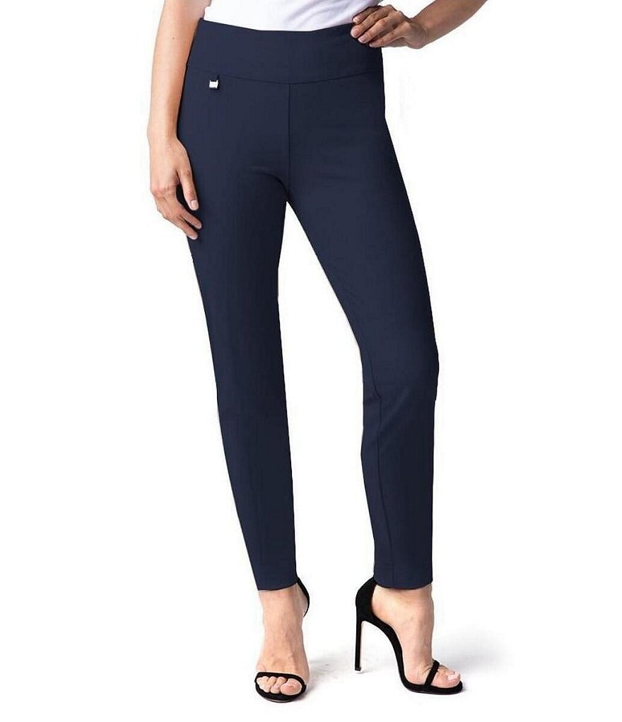 

Slimsation by Multiples Petite Size Однотонные трикотажные брюки без застежки с прямым кроем до щиколотки, синий