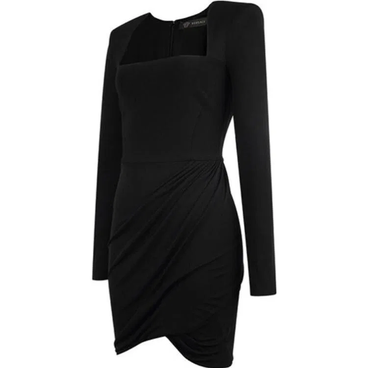 Платье с длинным рукавом SS23 Women's Black VERSACE — фото 3